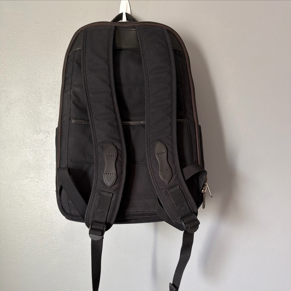 Filson Dryden Backpack Black Dark Navy Laptop Bag 1000D Nylon Leather Handle - Picture 12 of 16